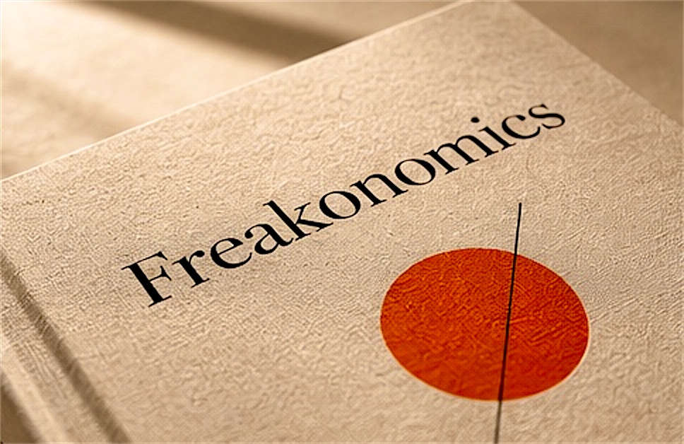 Debossed Freakonomics cover detail